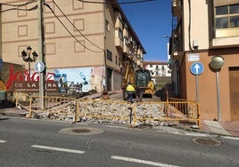 Obras del paso peatonal de la calle Bailén.