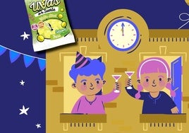 Cartel anunciador del evento infantil de fin de año.