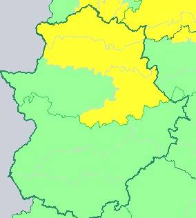 El norte de la provincia de Cáceres estará mañana en alerta amarilla por tormentas
