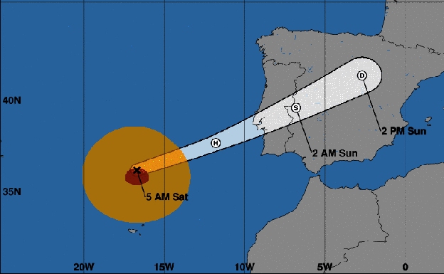 Leslie amenaza a Extremadura con vientos de 100 kilómetros por hora