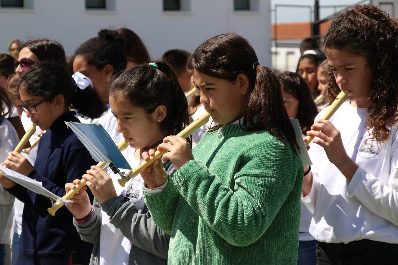 El Colegio 'Sotomayor y Terrazas' ha celebrado, esta mañana, su III Certamen escolar de bandas, organizado por el área de Música de este centro educativo, bajo la dirección de la maestra Loli Guzmán. A las puertas de la Semana Santa de Jerez, la actividad ha tenido como objetivo acercar la música a los niños y trabajar con ellos los sones que acompañan esta celebración. Esta edición ha contado, también, con la participación de alumnos del Colegio de Educación Especial 'Nuestra Señora de Aguasantas', la Agrupación Musical 'Nuestro Padre Jesús Nazareno', la Banda de CC. y TT. de 'Nuestra Señora del Rosario' y la Agrupación Musical 'Maestro Sousa'. Además, como novedad, se ha realizado un desfile previo por las calles del popular 'Barrio Alto'.