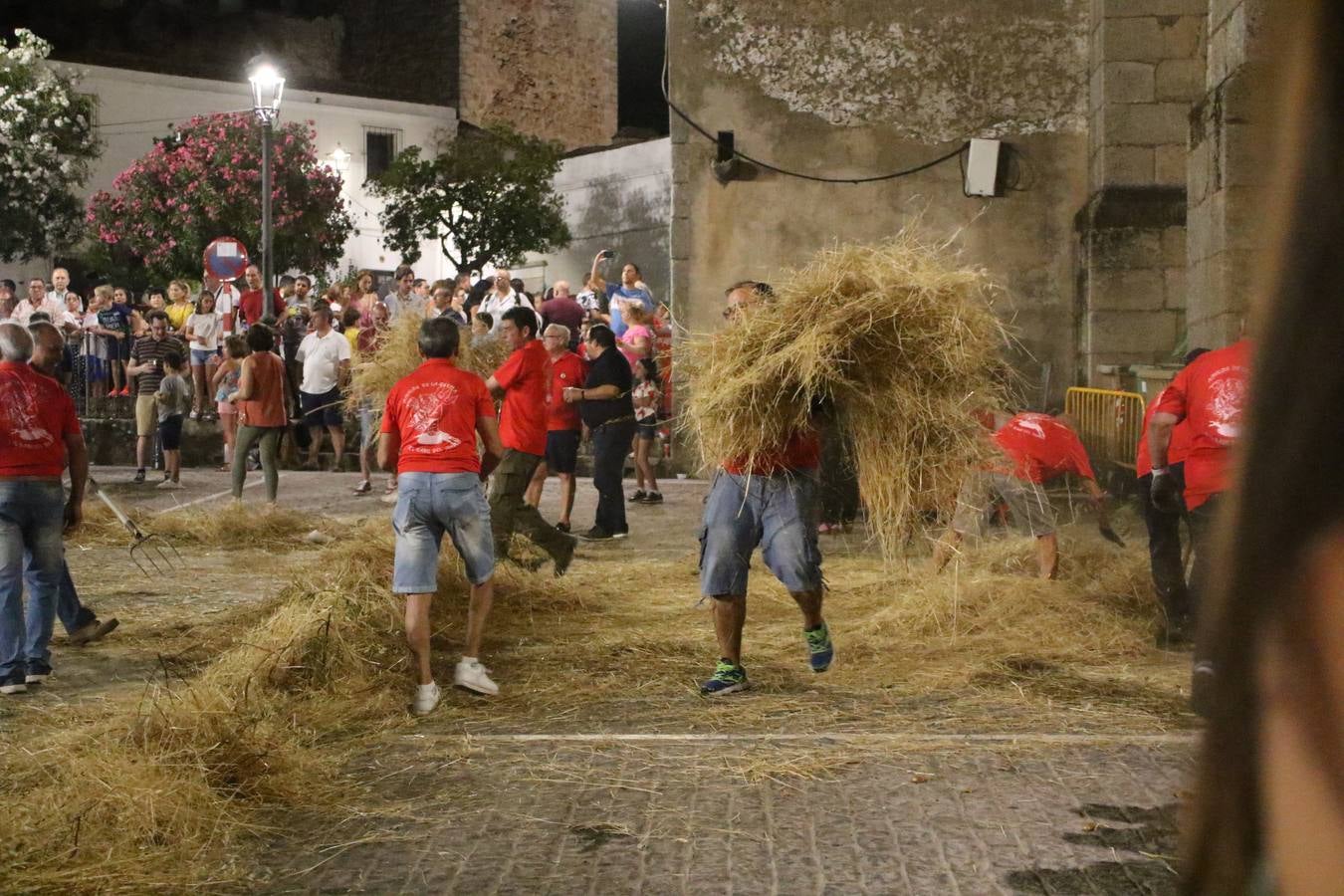 El Llano de Santa María volvió, ayer, a convertirse en el mejor escenario para la tradicional 'quema del rabo del diablo'. Una singular celebración que, en vísperas de la festividad de San Bartolomé, patrón de Jerez, tiene como protagonista al fuego como elemento purificador y está presidida por dos «monigotes» que representan al diablo y la diabla. Sobre el Llano de Santa María los 'Amigos de la quema del rabo del diablo' dispusieron hileras de pasto, formando cuadros, y terminados en un «rabo», a los que se les prendió fuego. Cuando las llamas comenzaron a extinguirse, pequeños y mayores saltaron por encima de ellas.