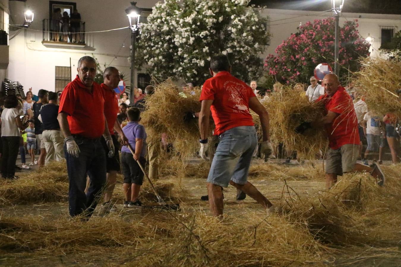El Llano de Santa María volvió, ayer, a convertirse en el mejor escenario para la tradicional 'quema del rabo del diablo'. Una singular celebración que, en vísperas de la festividad de San Bartolomé, patrón de Jerez, tiene como protagonista al fuego como elemento purificador y está presidida por dos «monigotes» que representan al diablo y la diabla. Sobre el Llano de Santa María los 'Amigos de la quema del rabo del diablo' dispusieron hileras de pasto, formando cuadros, y terminados en un «rabo», a los que se les prendió fuego. Cuando las llamas comenzaron a extinguirse, pequeños y mayores saltaron por encima de ellas.