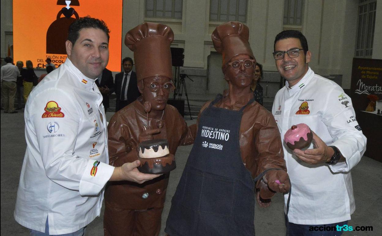 Juan Antonio Parejo y Tomás Carbonero en el Salón Internacional del Chocolate de Madrid.