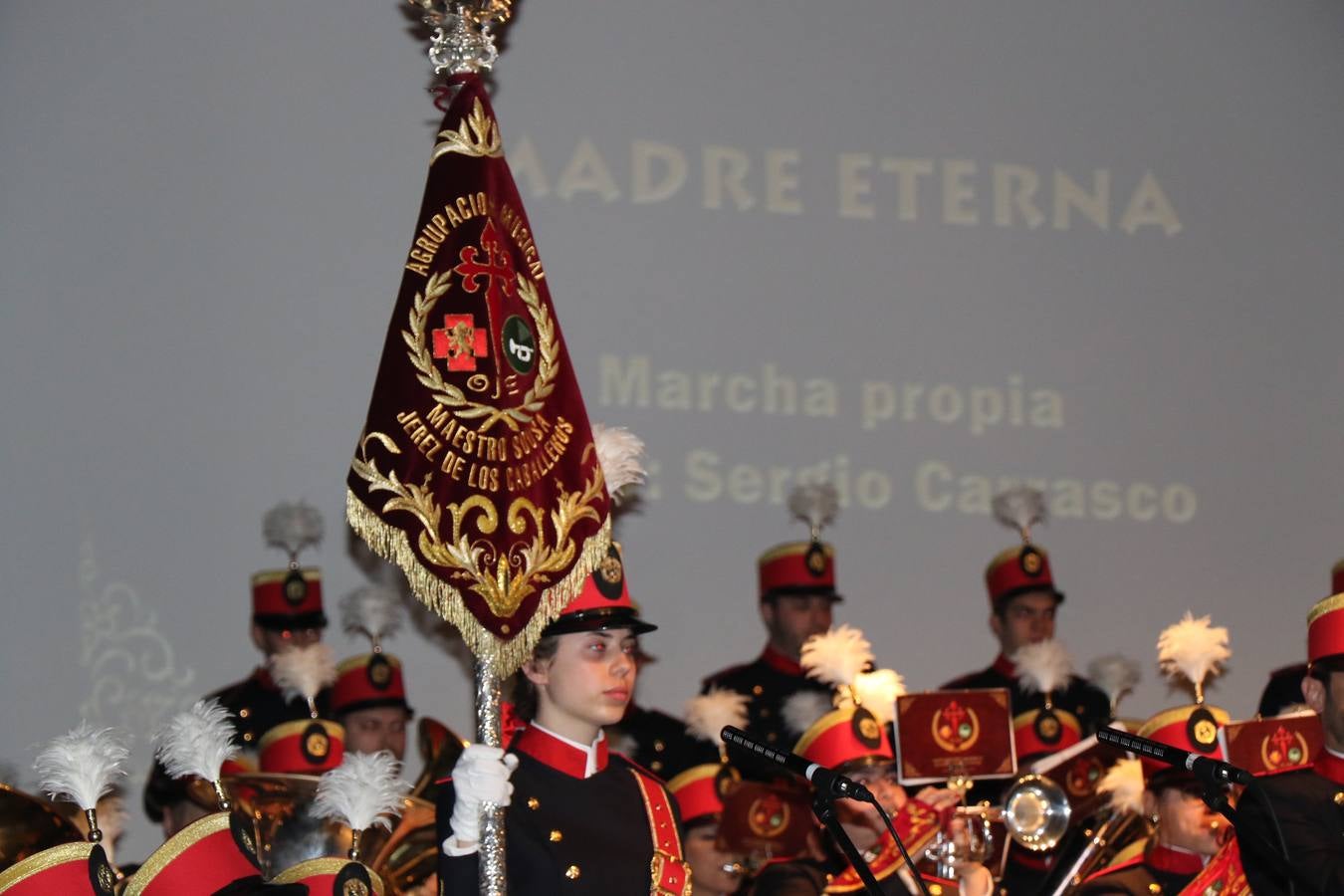 La Agrupación Musical 'Maestro Sousa' interpretando una de las Marchas de su repertorio para esta Semana Santa.