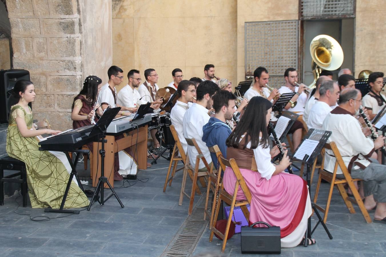 Concierto de la Asociación Musical de Jerez de los Caballeros en el cierre del Festiva Templario.
