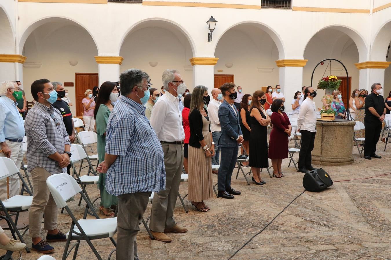 El alcalde de Jerez de los Caballeros, Juan Carlos Santan, durante su discurso.