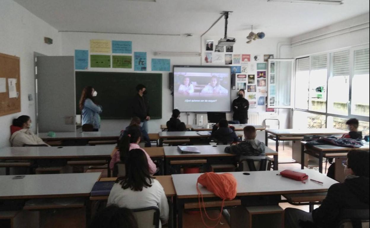 Durante las charlas. 