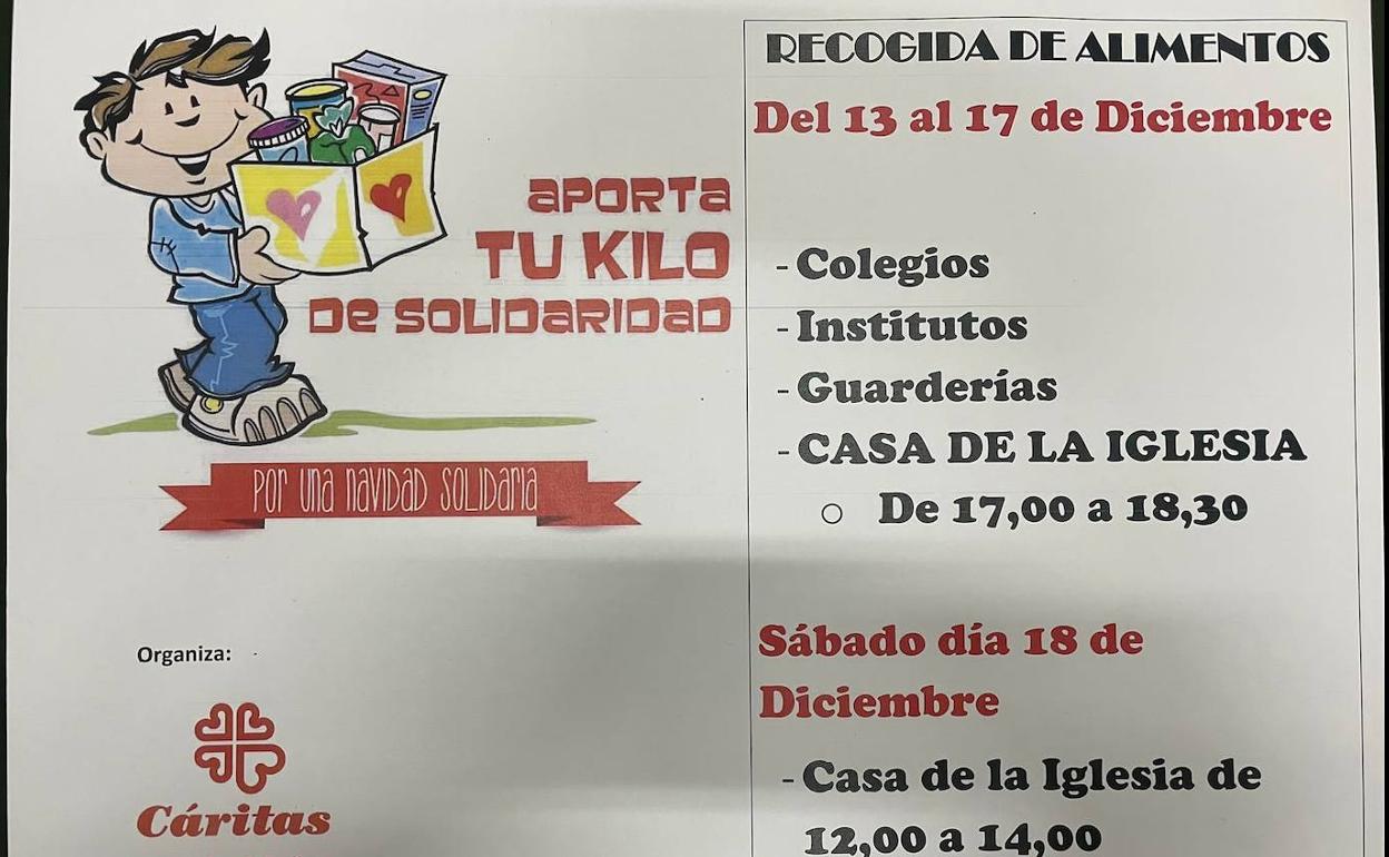Cáritas Jerez organiza la recogida de alimentos 'Aporta tu kilo de solidaridad' del 13 al 18 de diciembre