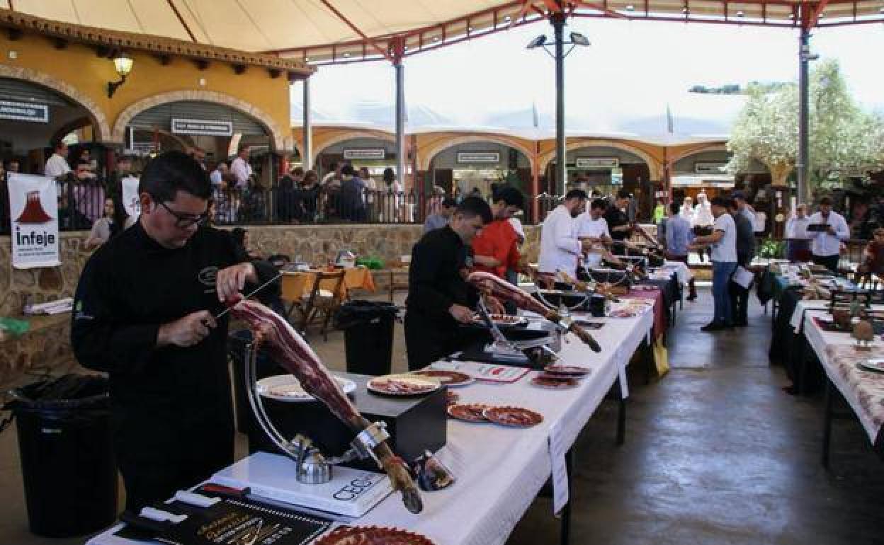 Imagen de archivo del concurso de corte de jamón. 