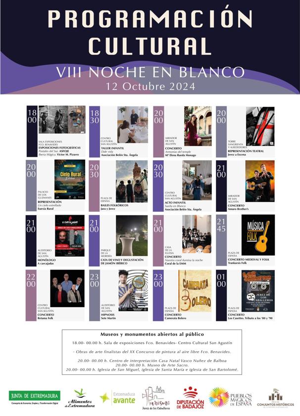 Imagen principal - Jerez de los Caballeros volverá a disfrutar de su Noche en Blanco el 12 de octubre