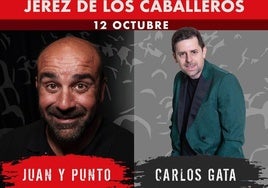Juan y Punto y Carlos Gata llegan a Jerez de los Caballeros con el programa 'A Carcajadas: Cómicos en la Carretera'