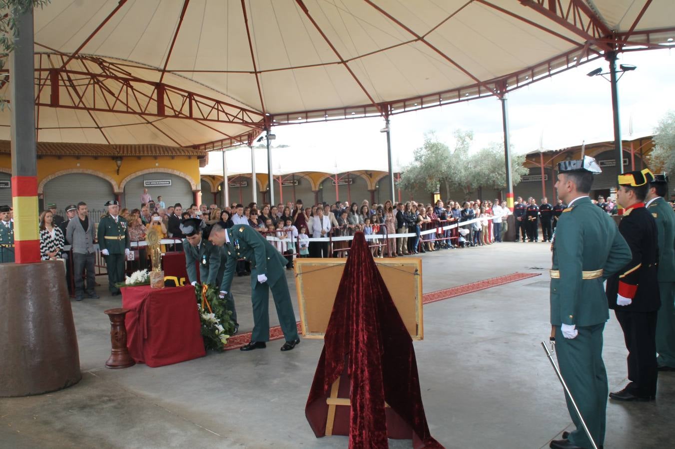 Acto de homenaje a los caídos en el recinto feríal de Jerez en una edición anterio de la festividad de la Patrona de la Guardia Civil.