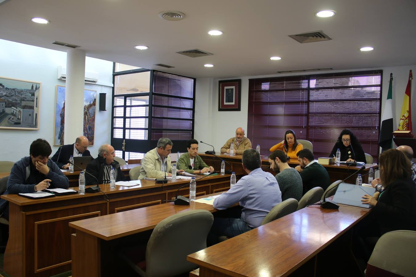 Concejales de los distintos grupos políticos en la sesióncelebrada hoy.