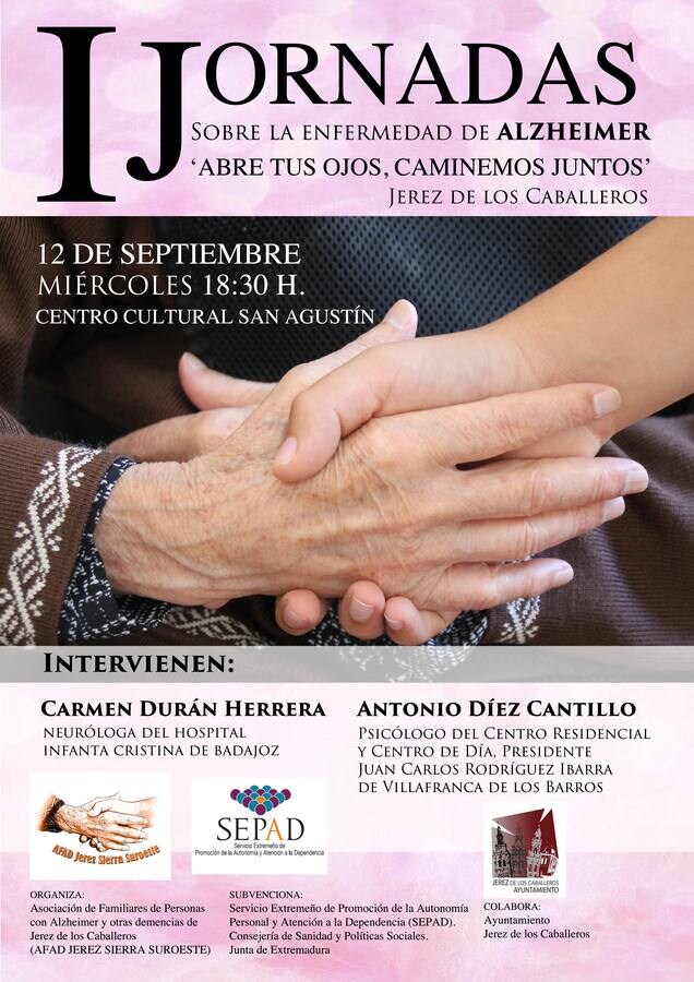 Este miércoles, I Jornadas sobre la enfermedad de Alzheimer en Jerez de los Caballeros