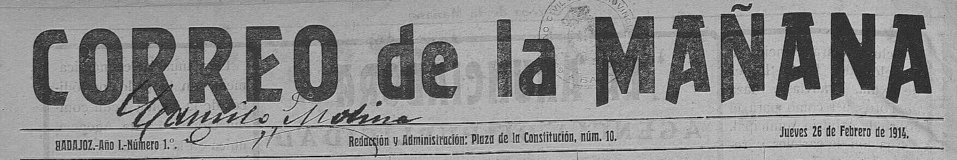 Cabecera del «Correo de la Mañana» (nº 1, 26-2-1914)