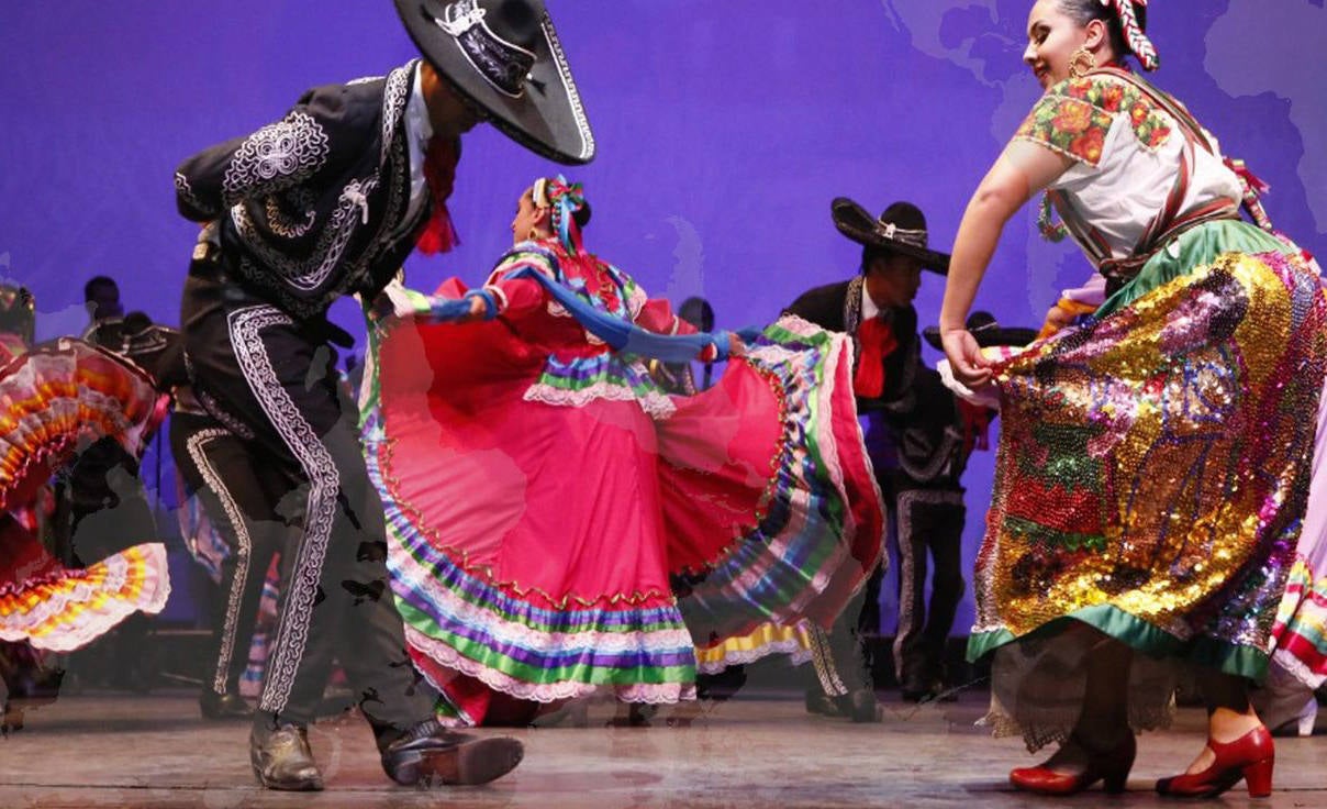 El grupo mejicano Danza Folclórica 'Colibrí del Sur'.