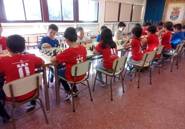 Los jugadores, durante la celebración del torneo