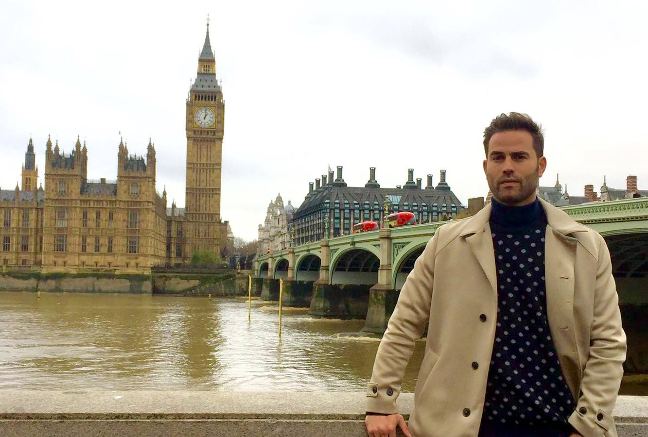 Fran, con el Big Ben a su espalda