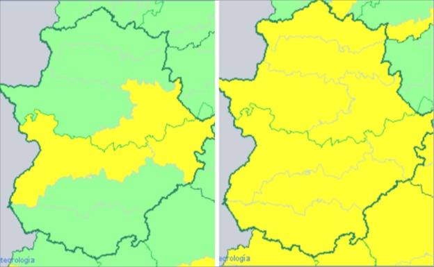 Mapa de previsiones para domingo y lunes