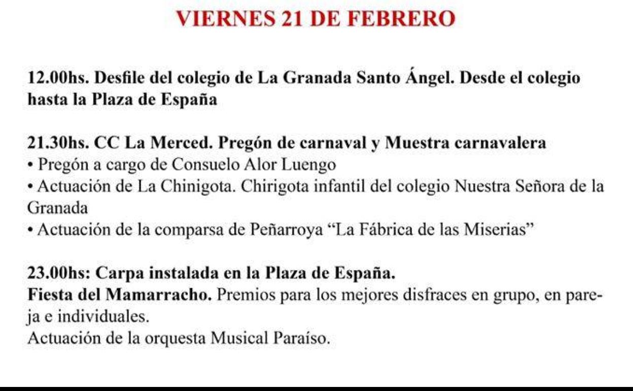 Muestra carnavalera este viernes a las 21:30