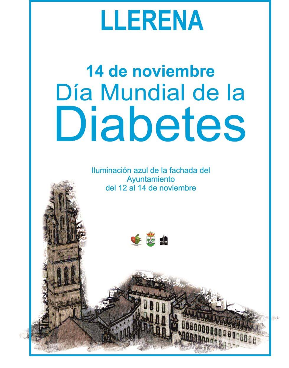 La fachada del Ayuntamiento se ilumina por el Día Mundial de la Diabetes