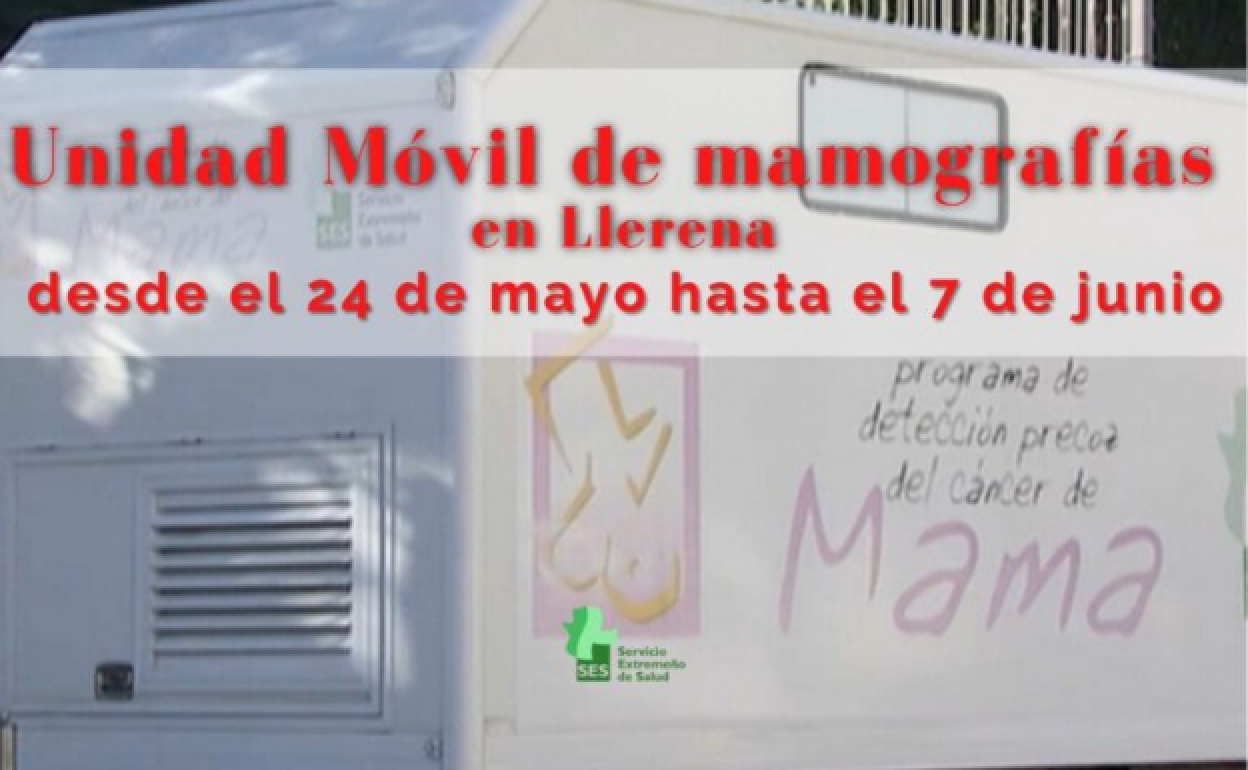 Una Unidad Móvil de mamografías estará presente en Llerena hasta el 7 de junio