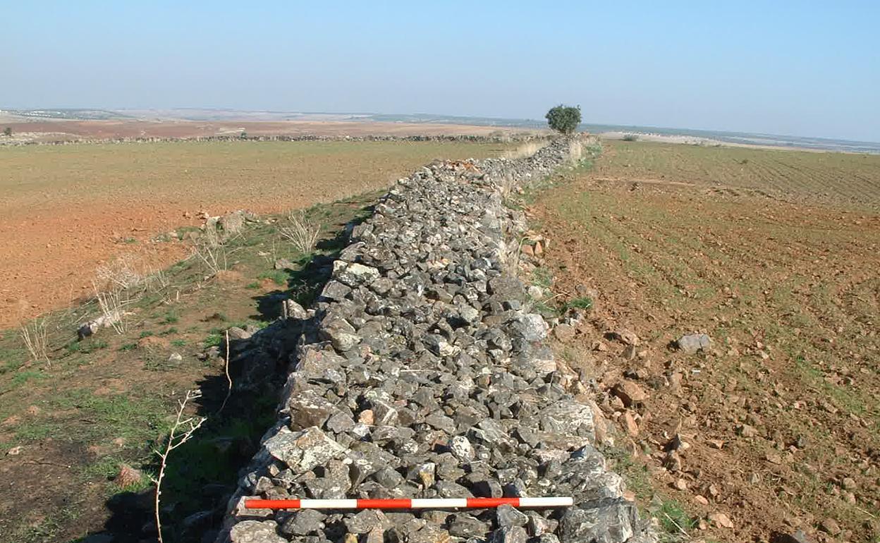 Estado actual de la muralla del campamento grande.