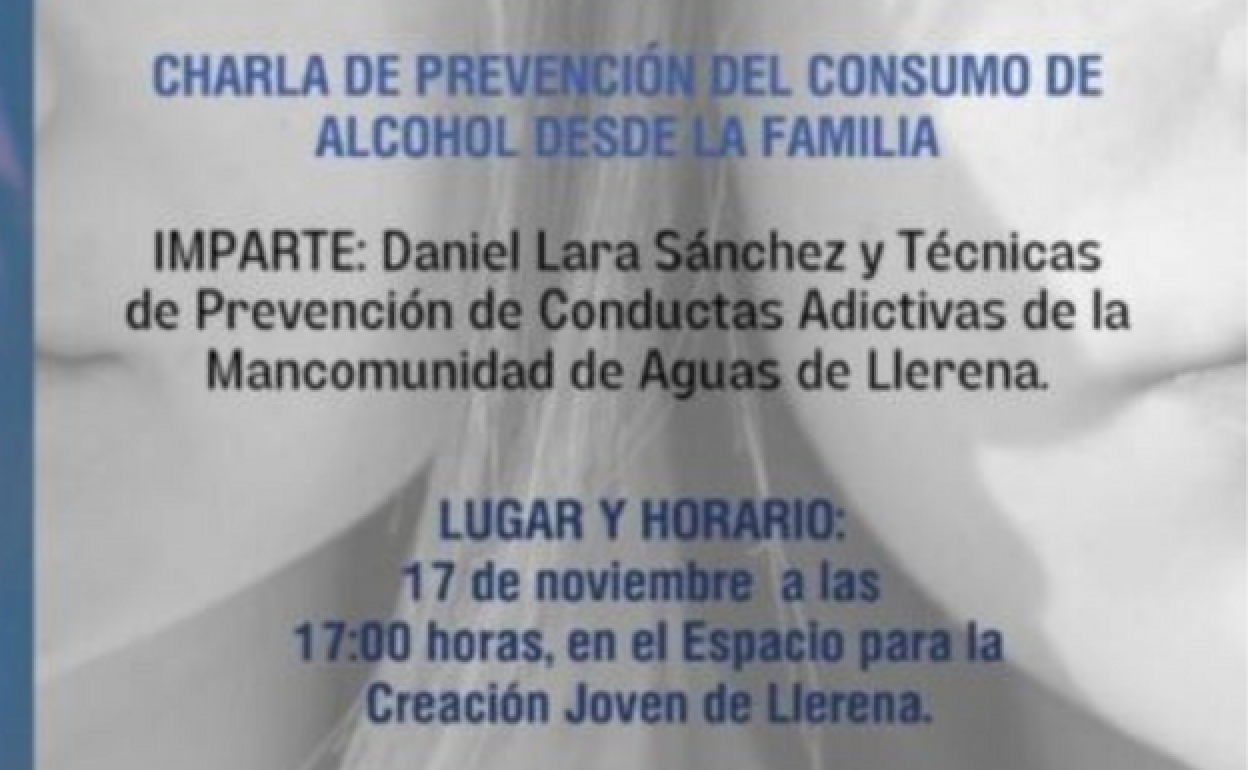 Este jueves, charla sobre la prevención del consumo de alcohol
