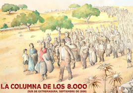 La exposición itinerante 'La columna de los ocho mil' pasa por Llerena