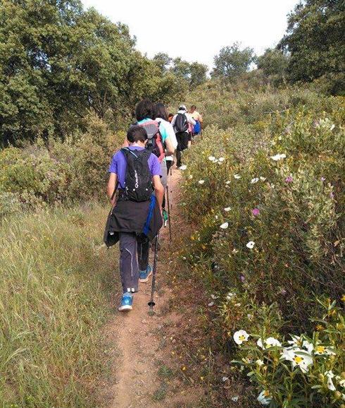 Varios senderistas por uno de los recorridos de la Ruta del Rey Jayón