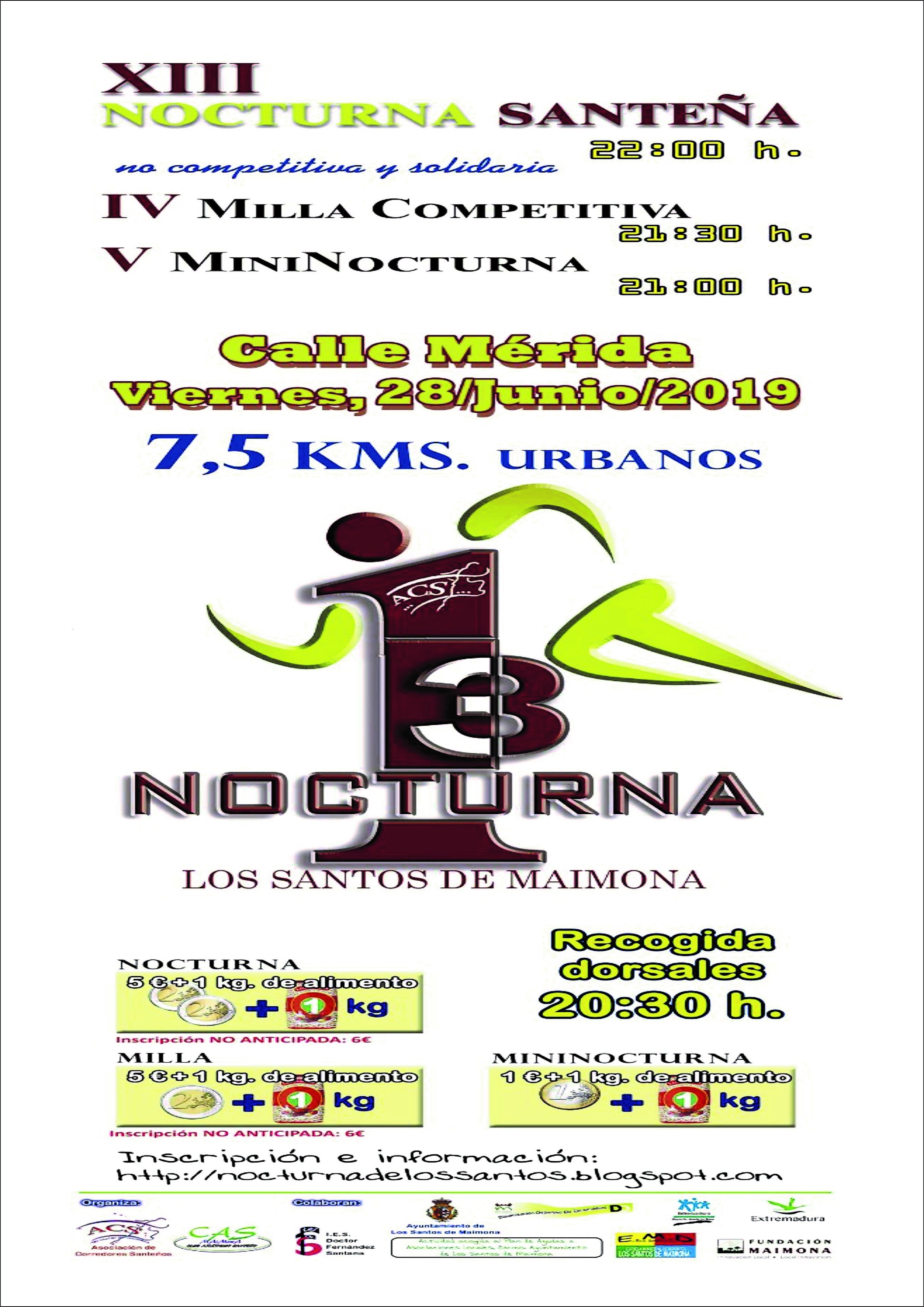 CARTEL DE LA XIII NOCTURNA SANTEÑA