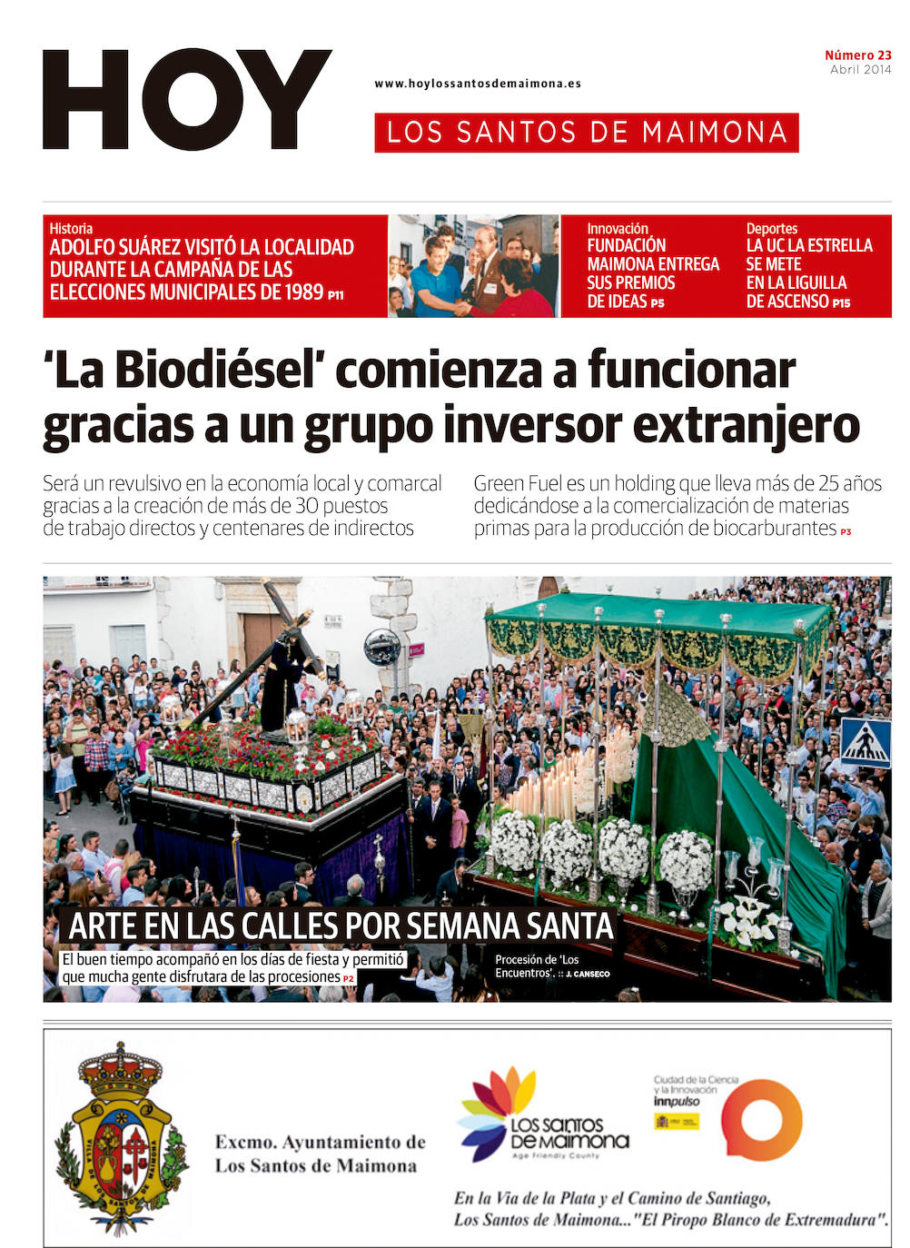 Fotos: Los Santos de Maimona, portada a portada
