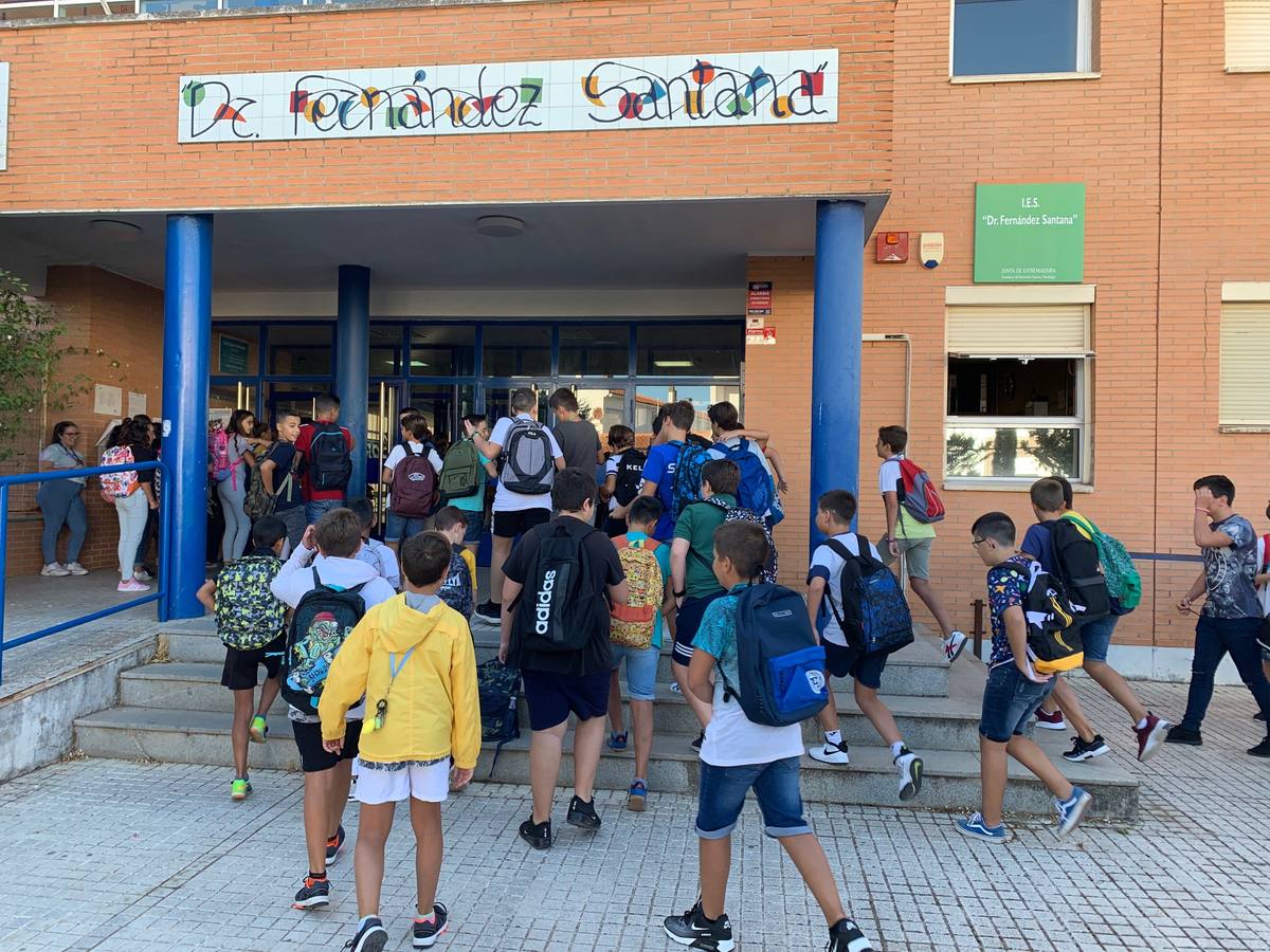 Entrada a clase el pasado año en el Instituto 