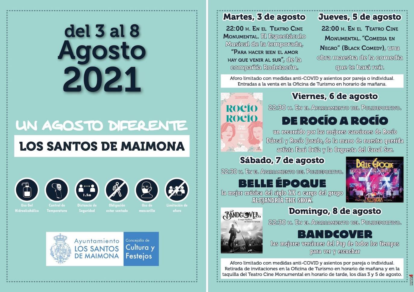 Cartel de las actividades de agosto. 