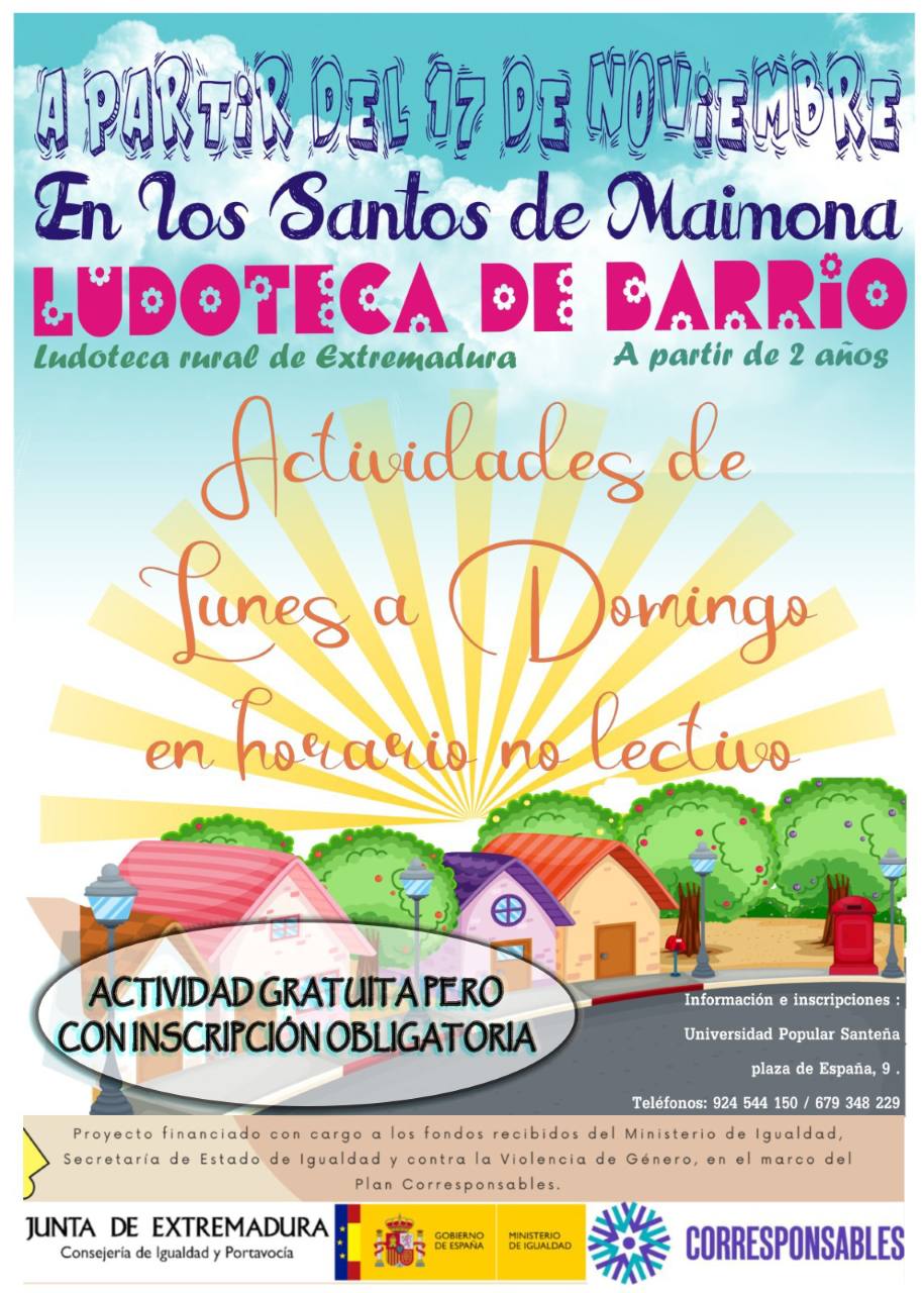 Cartel de la 'Ludoteca de Barrio' 
