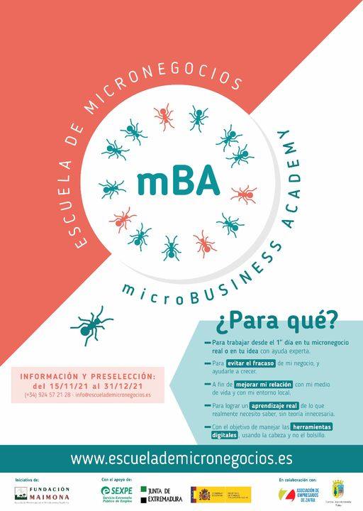 Cartel de la edición II de la Escuela de Micronegocios 