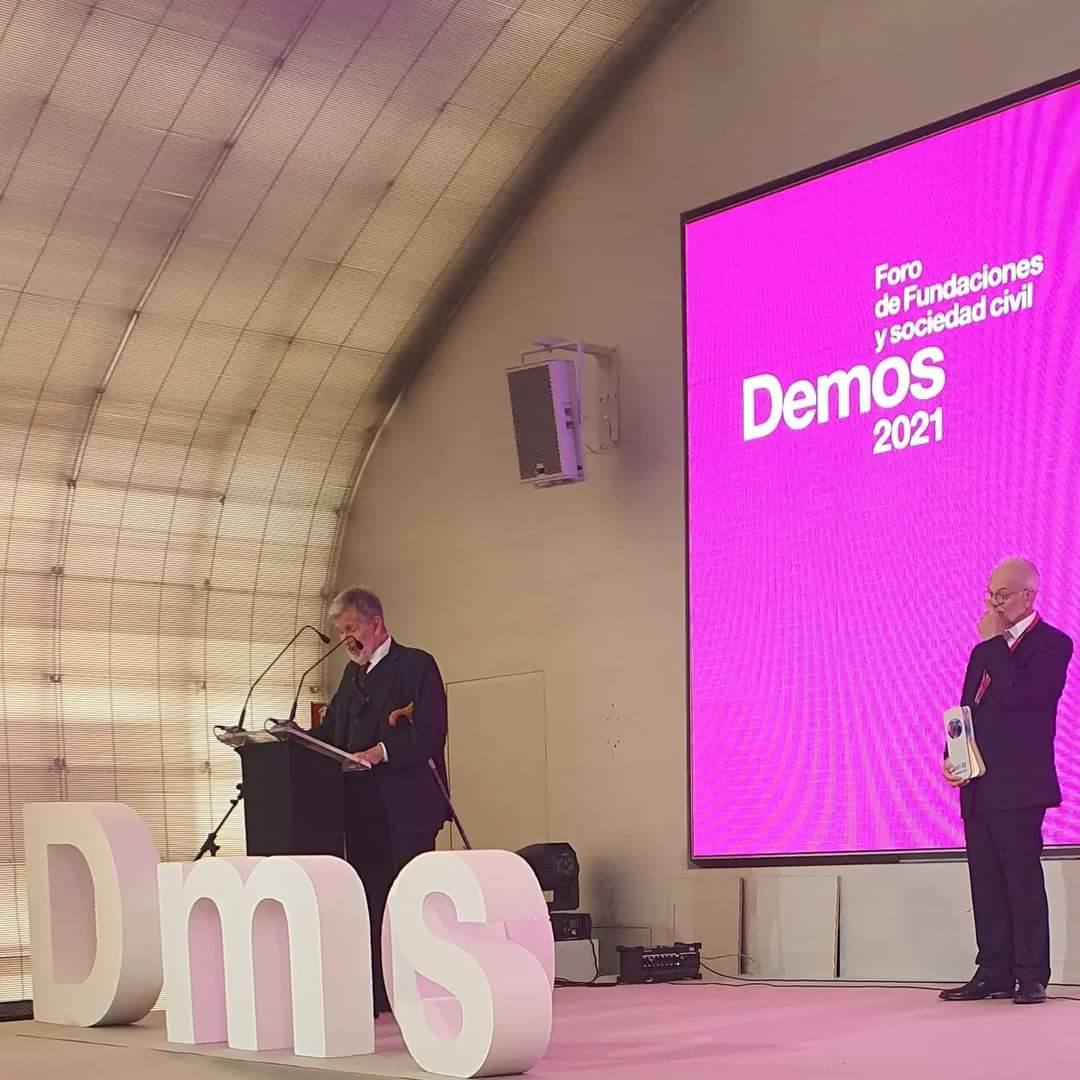 Diego Hidalgo en el discurso tras la entrega del premio 