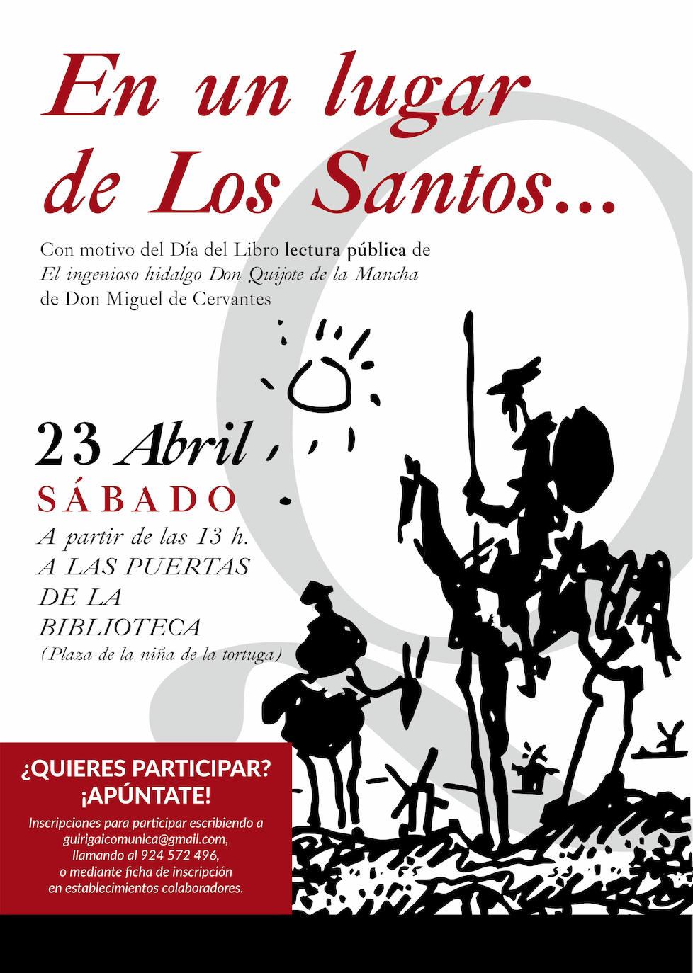 Cartel de la lectura de Don Quijote 