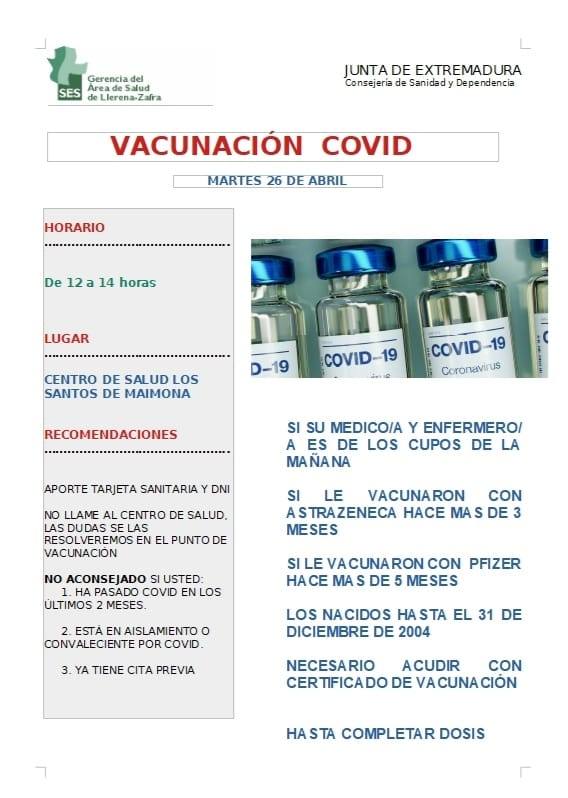 Cartel de la vacunación Covid 
