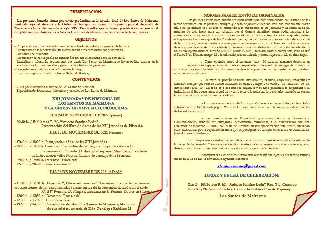 Programación y bases de las Jornadas de Historias 