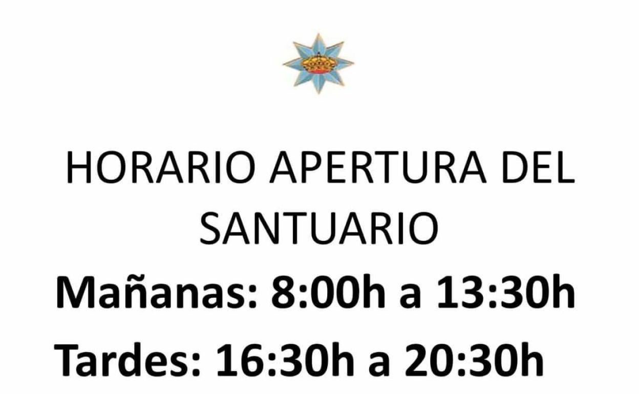 Nuevo horario de apertura y cierres del santuario 