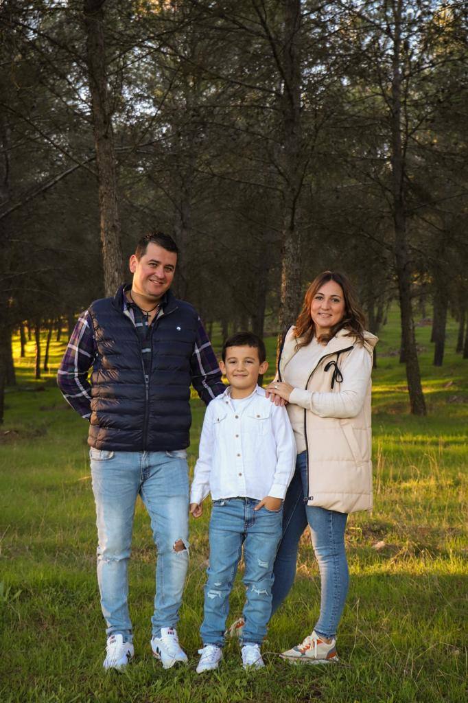 Con la familia en el campo 