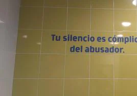 Una de las frases contra el acoso escolar en el Mauricio Tinoco