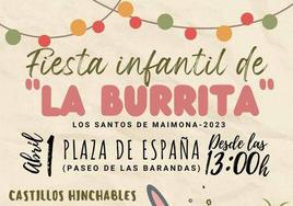 Cartel de la fiesta infantil de la burrita