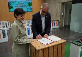 Diputado del OAR, Saturnino Alcázar, y la vicepresidenta de Promedio, Raquel del Puerto