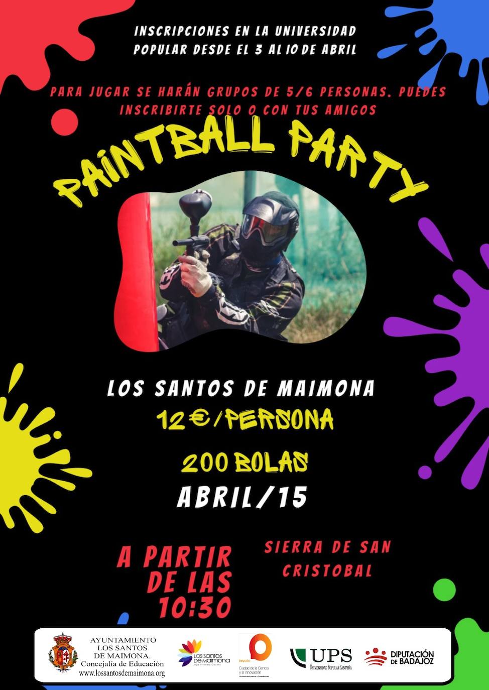 El 15 de abril habrá una fiesta de Paintball en la Sierra de San Cristóbal