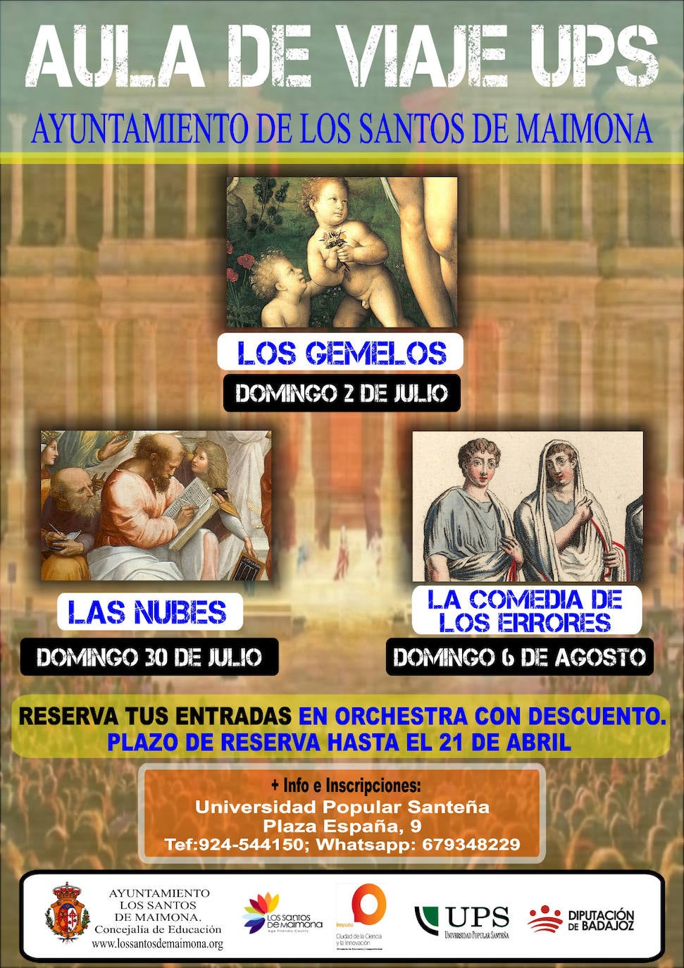 Cartel de las obras a las que asistiran