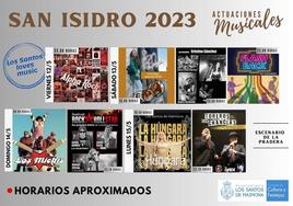 Cartel de los conciertos durante San Isidro 2023
