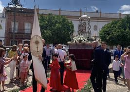 Procesión del Corpus en 2022 a su paso por la Plaza de España